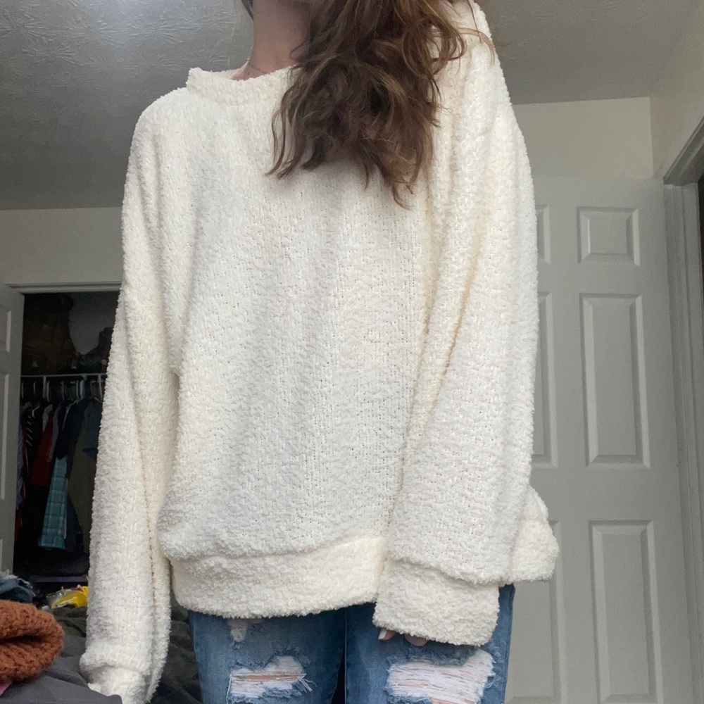cream white sweater